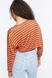 RUST/WHITE Striped Boxy Crop Top, image 3