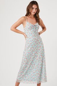 BLUE/MULTI Floral Print Cami Midi Dress, image 4