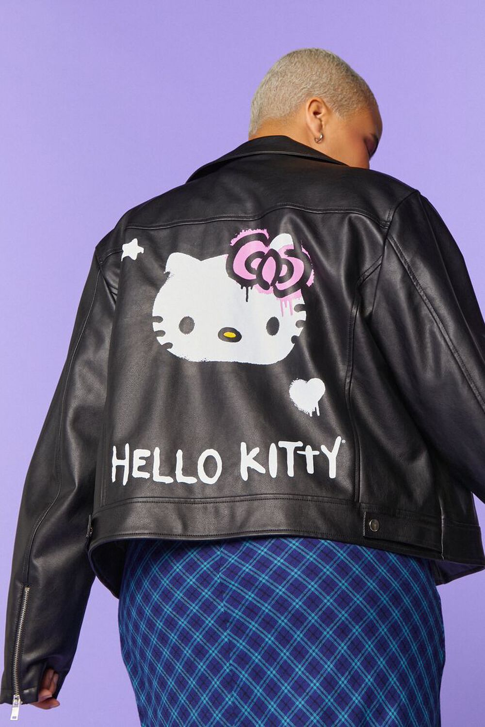 Forever 21 Plus Women's Hello Kitty Bomber Jacket in Black, 1x | F21