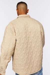 TAUPE Star Quilted Bomber Jacket, image 3