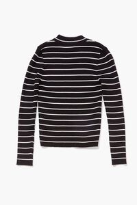 BLACK/WHITE Girls Striped Sweater (Kids), image 2