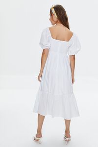 WHITE Puff Sleeve Flounce Dress, image 5