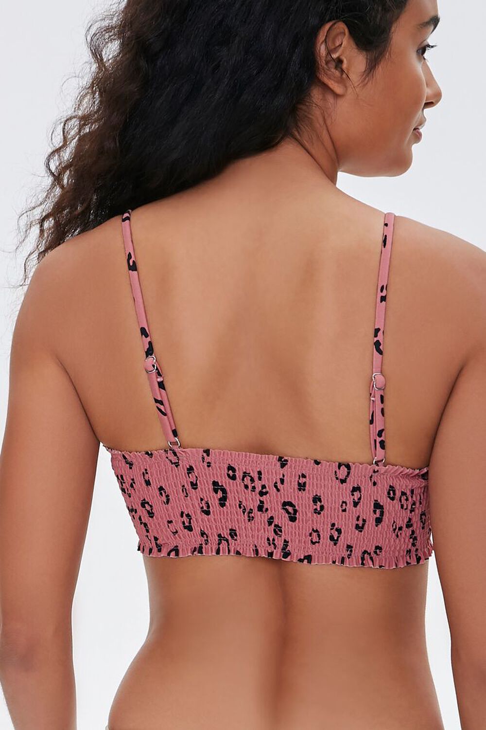 ROSE/BLACK Leopard Print Bralette Bikini Top, image 3