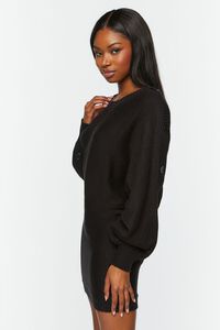 BLACK Button-Trim Sweater Dress, image 2