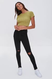 LIGHT OLIVE Ribbed Semi-Cropped Tee, image 4