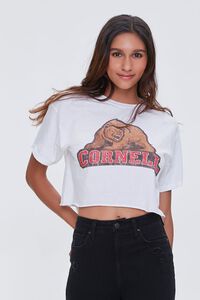 WHITE/MULTI Cornell Graphic Cropped Tee, image 1