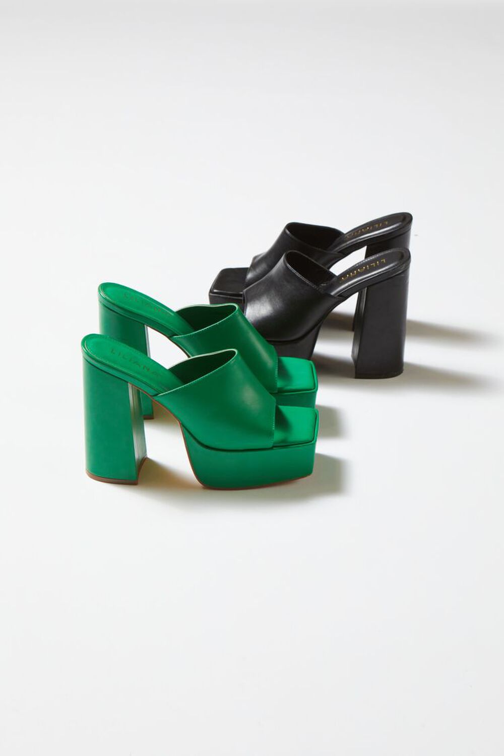 GREEN Slip-On Platform Heels, image 1