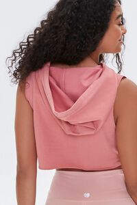 DUSTY PINK Active Hooded Crop Top, image 3
