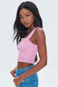 WISTERIA Smocked Ruffled Cropped Tank Top, image 2