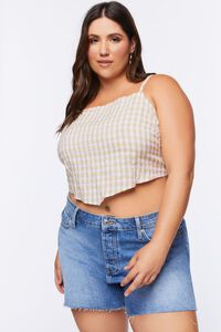 Plus Size Gingham Cropped Cami, image 6