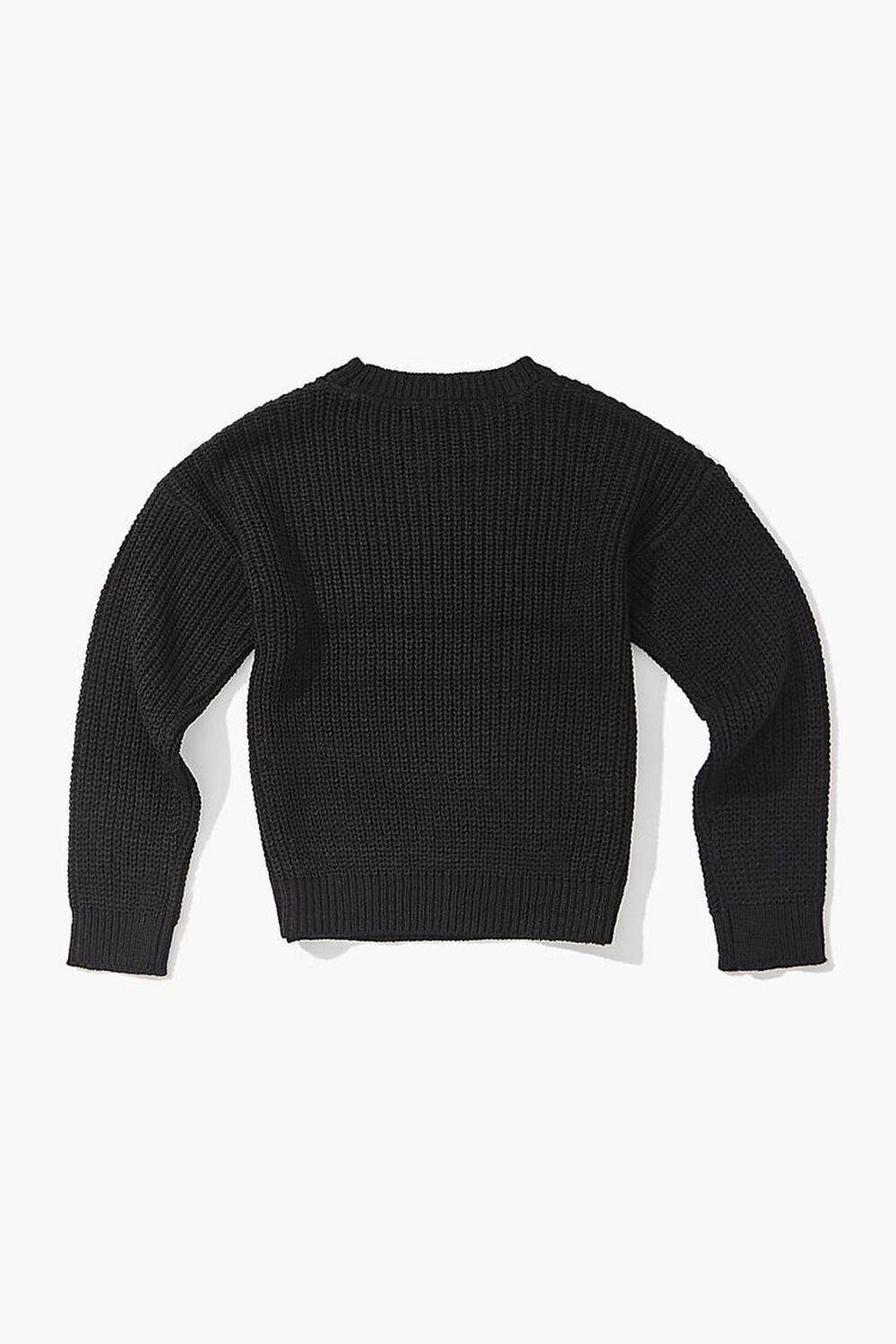 BLACK Girls Ribbed Drop-Sleeve Sweater (Kids), image 2