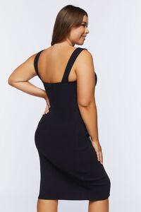 BLACK Plus Size Bodycon Slit Dress, image 3
