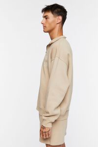 TAUPE Flocked Still Going Graphic Half-Zip Pullover, image 2