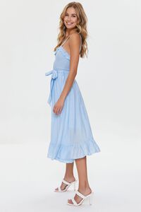 LIGHT BLUE Belted Ruffled Midi Dress, image 2