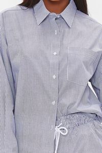BLUE/WHITE Pinstriped Button-Front Shirt, image 5