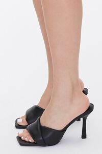 BLACK Square-Toe Stiletto Heels, image 2