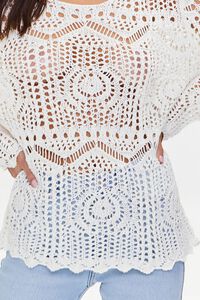 CREAM Open-Knit Crochet Sweater, image 5