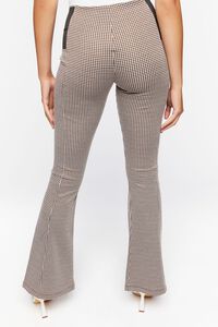 BROWN/CREAM Houndstooth Flare-Leg Pants, image 4