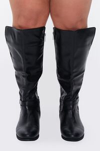 Faux Leather Buckled Boots (Wide), image 4