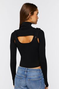 Turtleneck Combo Sweater-Knit Top, image 3