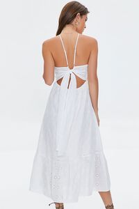 WHITE Floral Eyelet Midi Dress, image 3