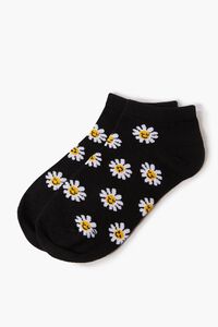 BLACK/MULTI Happy Face Floral Ankle Socks, image 2