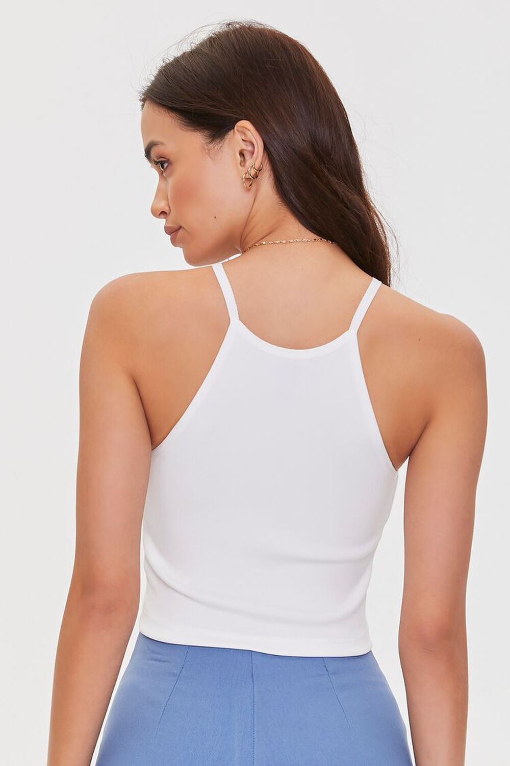 WHITE High-Neck Cropped Cami, image 3