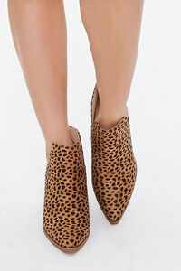 Cheetah Print Block Heel Booties, image 4
