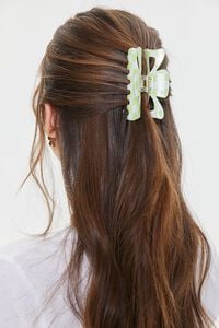 LIME/MULTI Checkered Hair Claw Clip, image 2