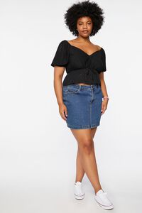 BLACK Plus Size Embroidered Floral Crop Top, image 4