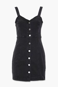WASHED BLACK Denim Button-Down Dress, image 1