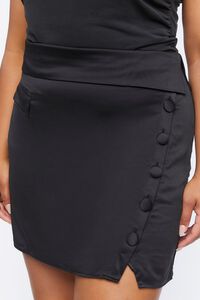 BLACK Plus Size Fitted Tuxedo Mini Skirt, image 6