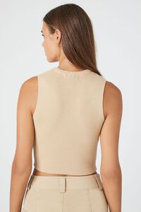 WARM SAND Sweater-Knit Cropped Tank Top, image 3
