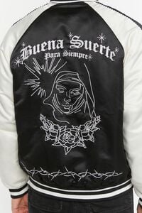 BLACK/WHITE Buena Suerte Varsity Souvenir Jacket, image 6