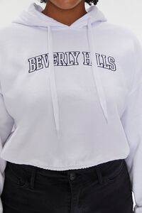 WHITE/MULTI Plus Size Embroidered Beverly Hills Hoodie, image 5