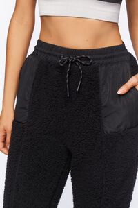 BLACK Active Faux Shearling Joggers, image 5