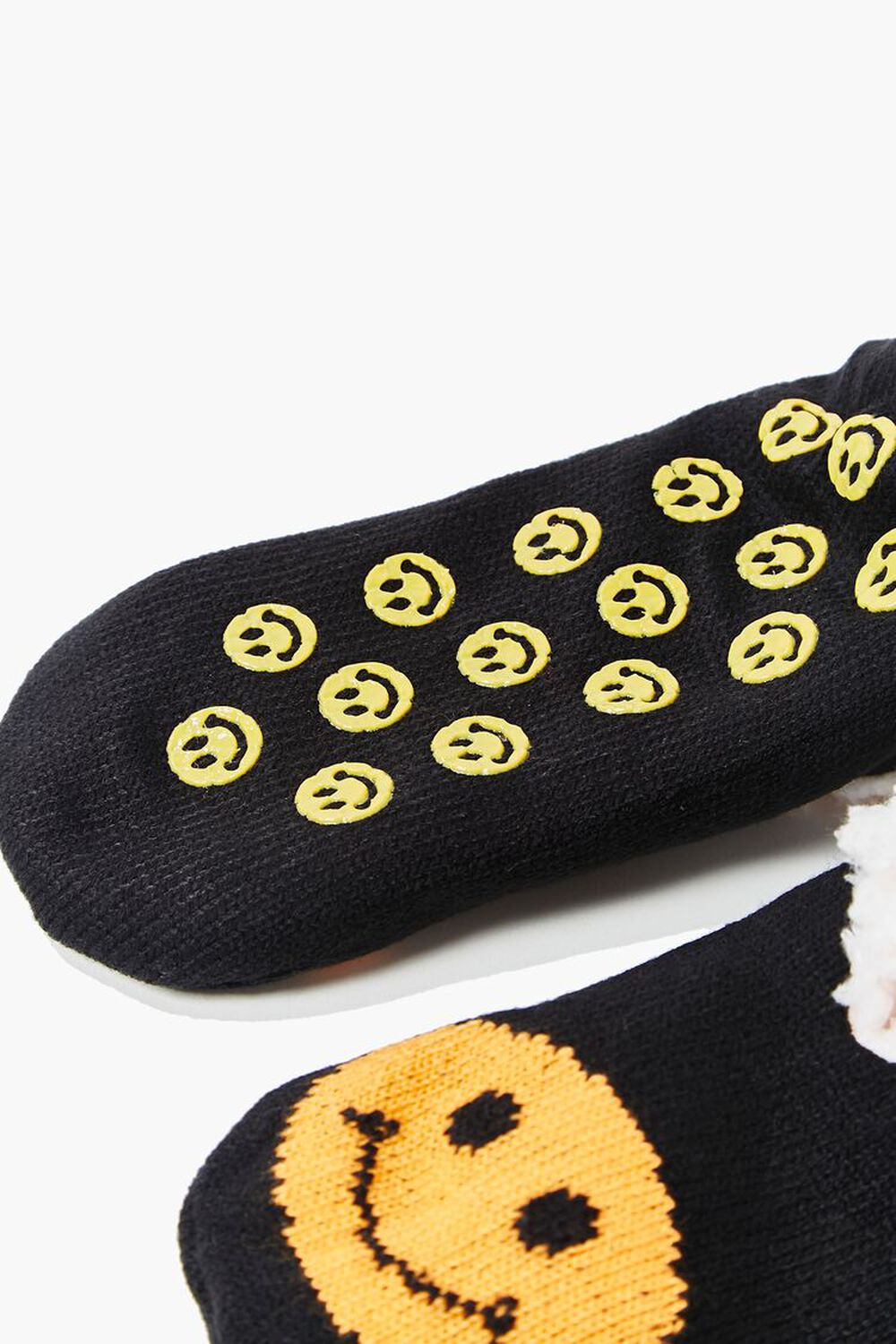 BLACK/YELLOW Happy Face Indoor Slippers, image 3