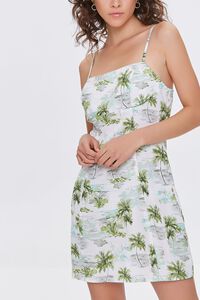 GREEN/MULTI Palm Tree Print Mini Dress, image 6