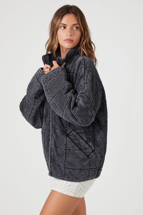 CHARCOAL Quilted Zip-Up Jacket, image 2