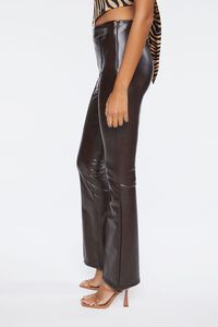 COFFEE Faux Leather High-Rise Flare Pants, image 3