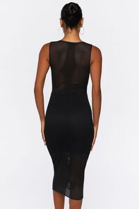 BLACK Mesh Bodycon Midi Dress, image 3