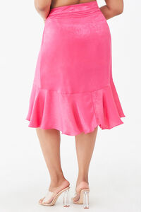 Plus Size Satin High-Low Skirt, image 4