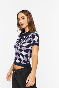 Sweater-Knit Checkered Polo Shirt, image 2