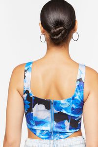 BLUE/MULTI Abstract Print Crop Top, image 3