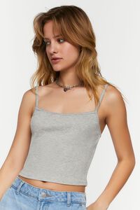 HEATHER GREY Picot-Trim Cropped Cami, image 1