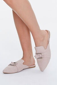 Faux Suede Pointed Mules, image 1