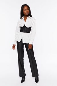 WHITE/BLACK Poplin Shirt & Corset Set, image 4