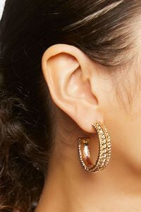 GOLD Textured Hoop Earrings, image 1