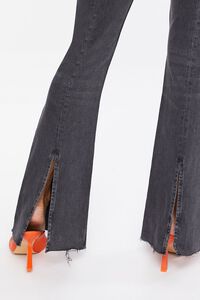 WASHED BLACK Distressed Raw-Cut Bootcut Jeans, image 6