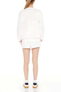 WHITE/MULTI Fleece Rhinestone Sun Shorts, image 3